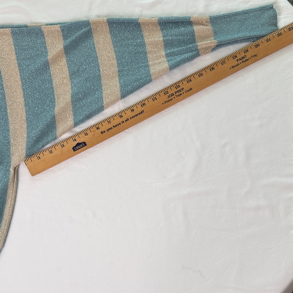 Vintage BCBGMAXAZRIA Metallic Striped Faux-Wrap Knit – Size M - Picture 9 of 14